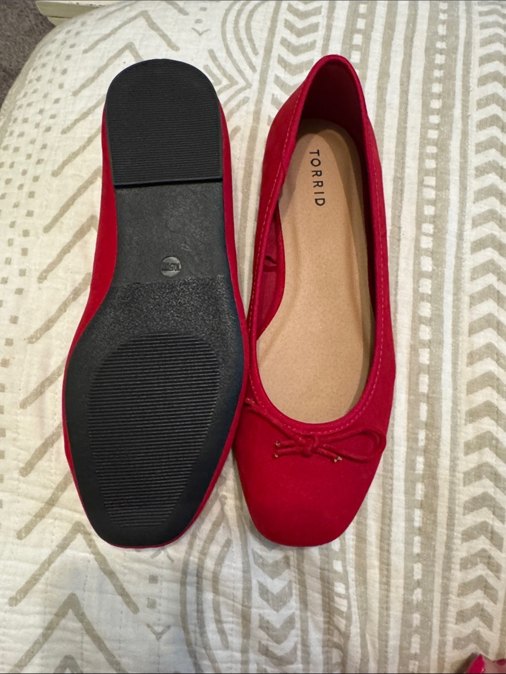 torrid Red Bow Ballet Flats 10.5ww